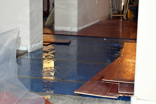 Professional Water Extraction technician working in Dresser, WI